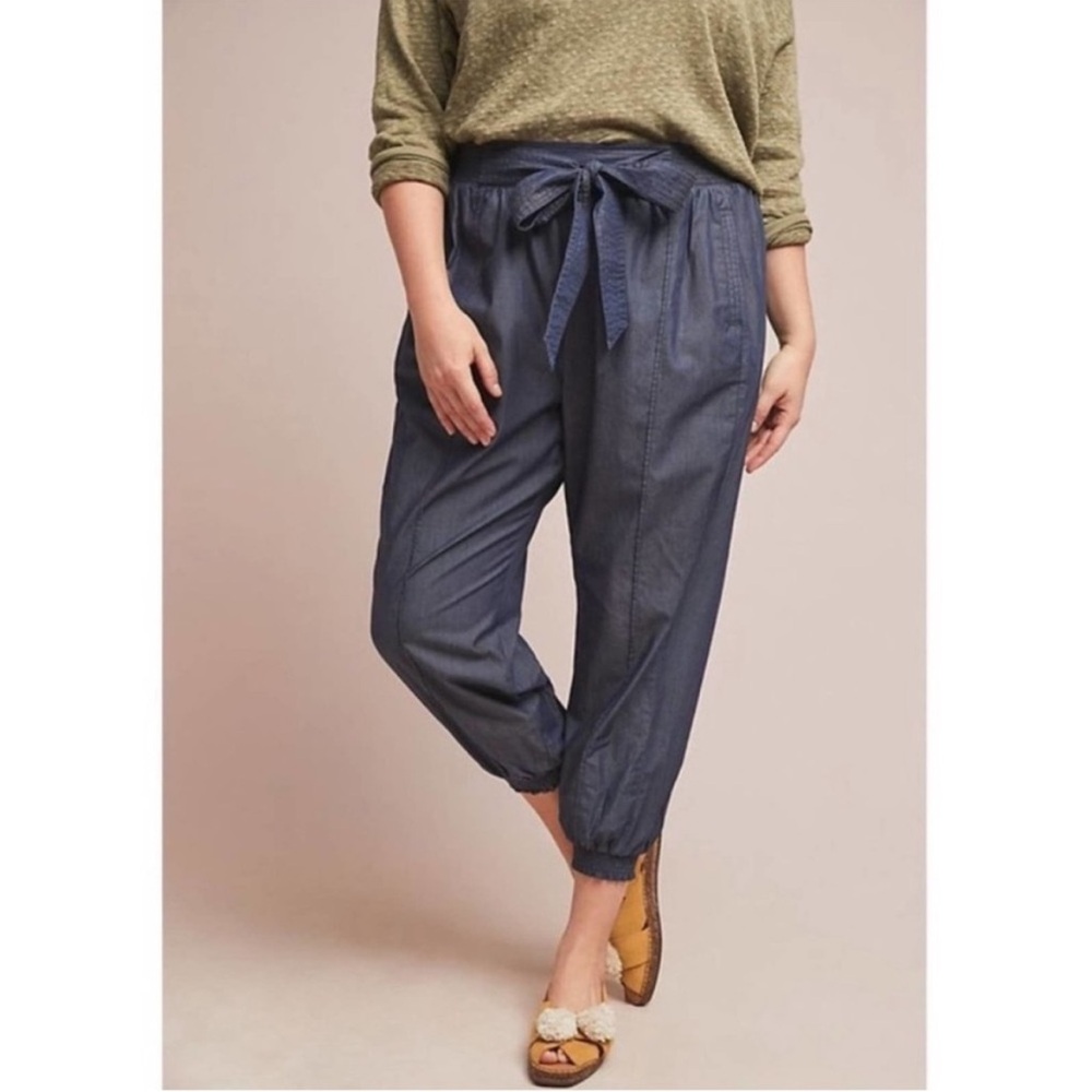 Anthropologie Chambray Globetrotter Joggers